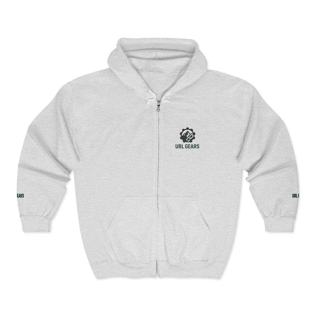 Zip Hoodie with Small 'URL GEARS' Logo — Minimal Tech Gear Zip-Up