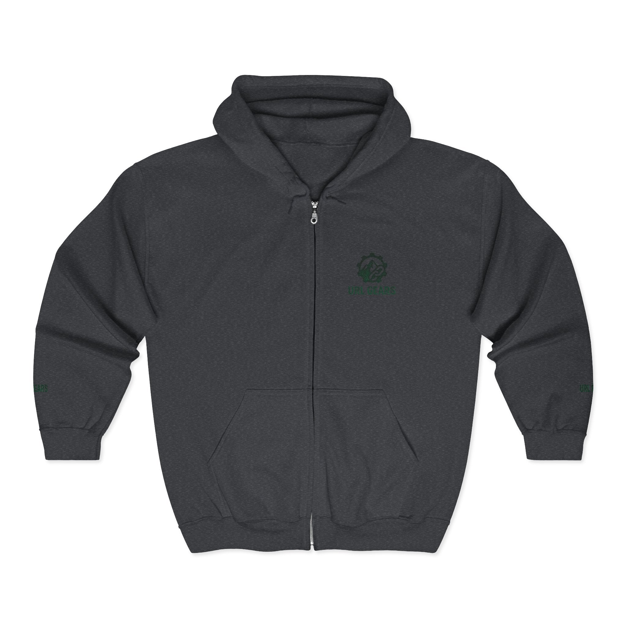 Zip Hoodie with Small 'URL GEARS' Logo — Minimal Tech Gear Zip-Up