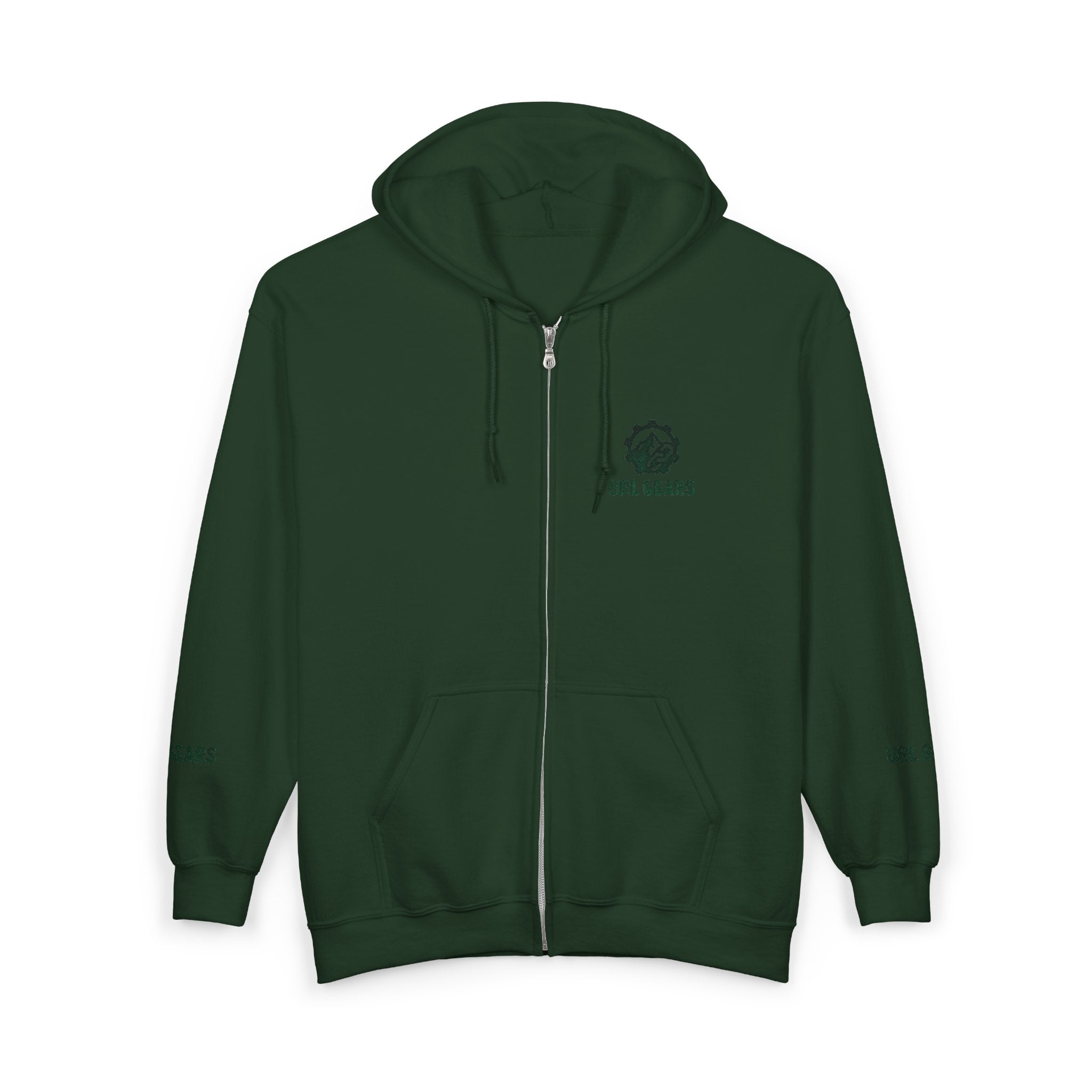 Zip Hoodie with Small 'URL GEARS' Logo — Minimal Tech Gear Zip-Up