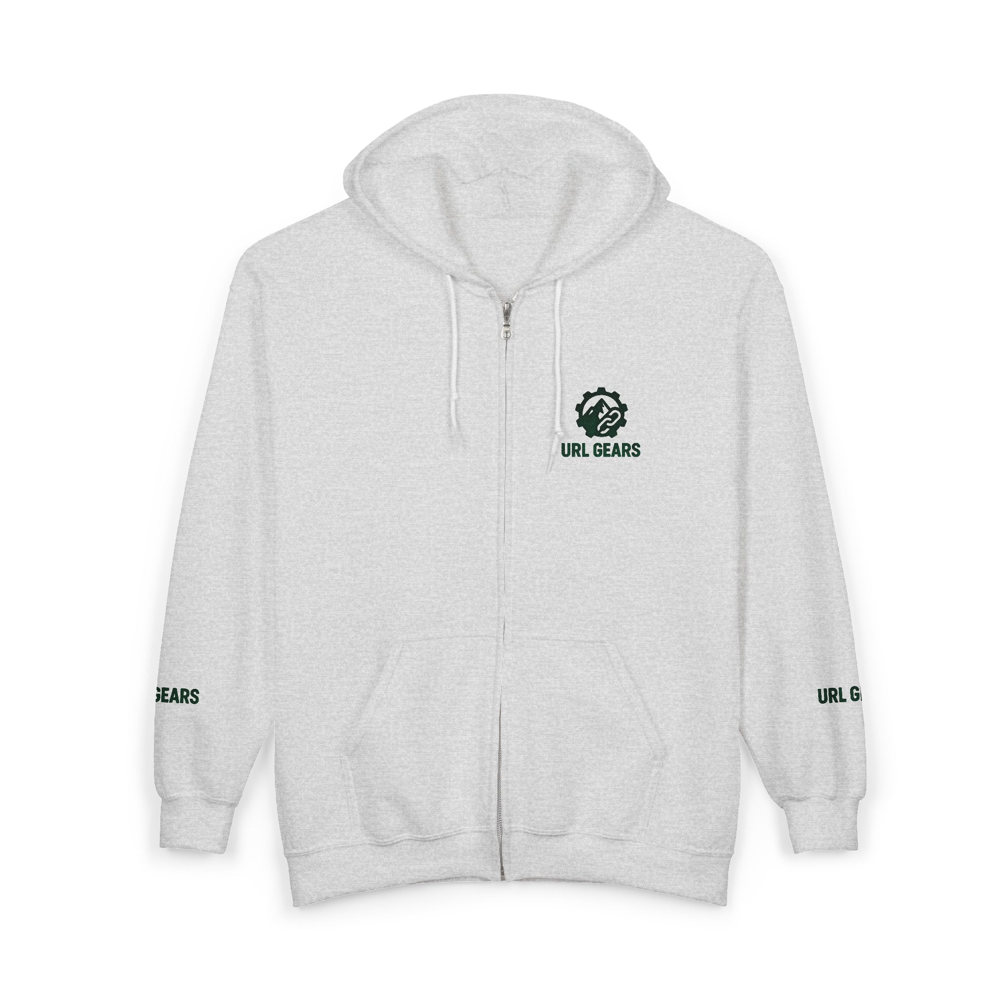 Zip Hoodie with Small 'URL GEARS' Logo — Minimal Tech Gear Zip-Up