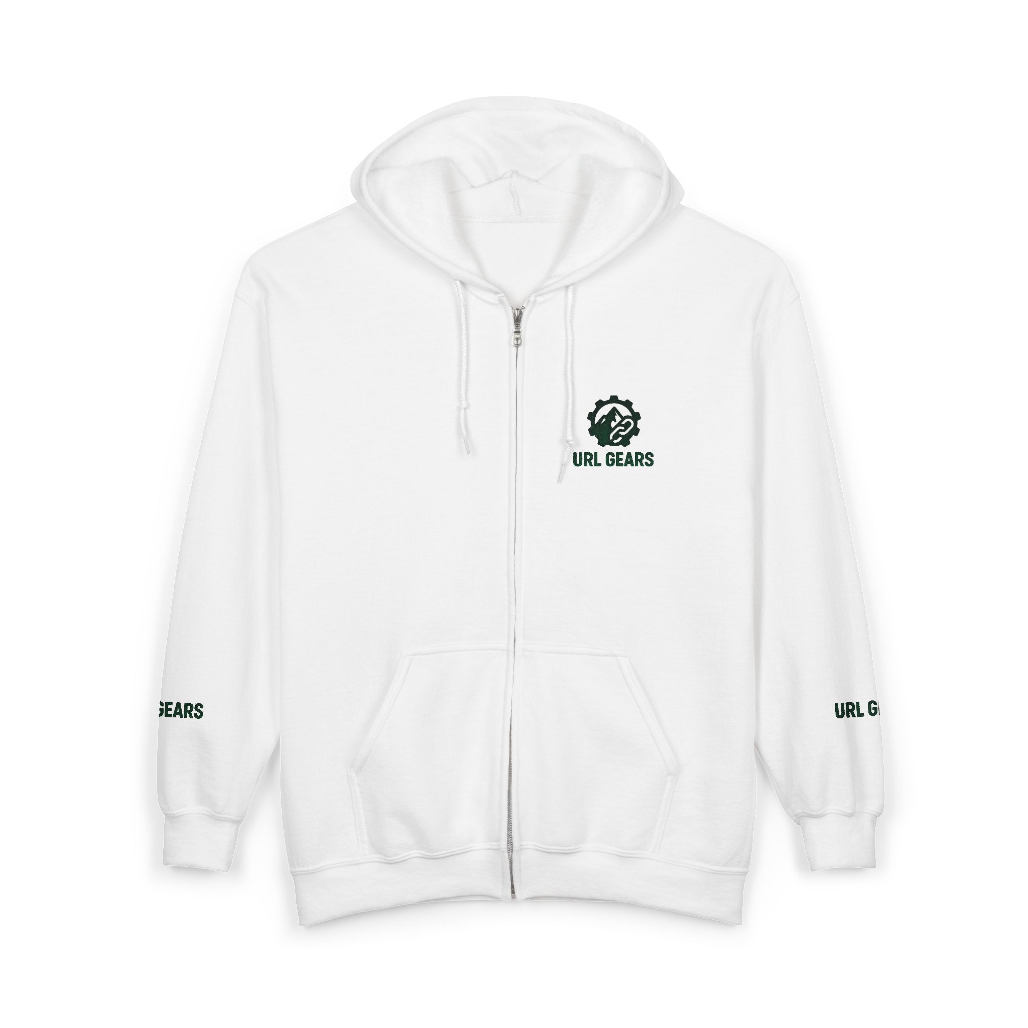 Zip Hoodie with Small 'URL GEARS' Logo — Minimal Tech Gear Zip-Up