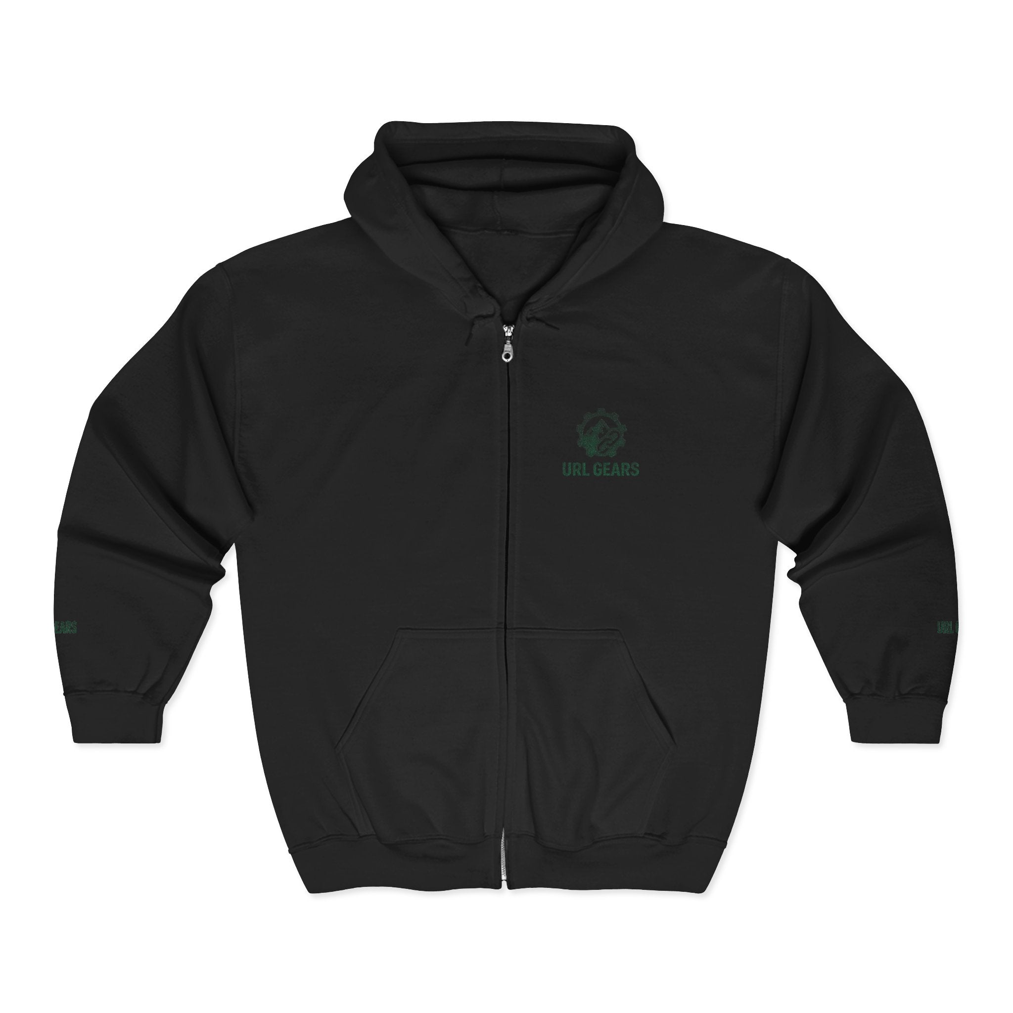 Zip Hoodie with Small 'URL GEARS' Logo — Minimal Tech Gear Zip-Up