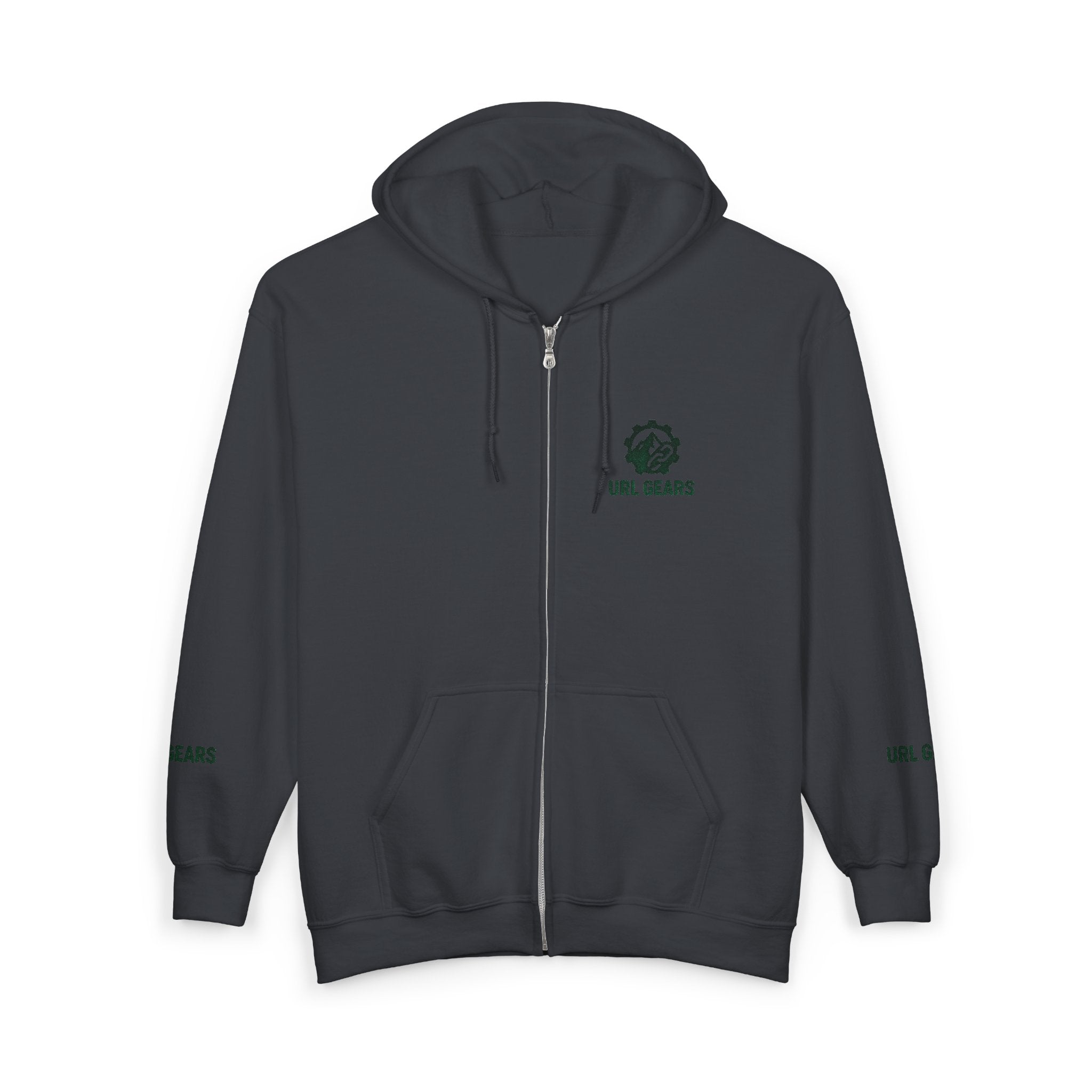 Zip Hoodie with Small 'URL GEARS' Logo — Minimal Tech Gear Zip-Up