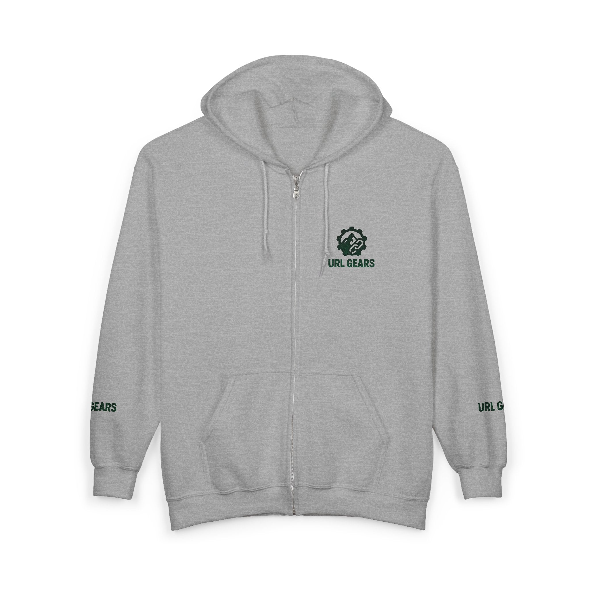 Zip Hoodie with Small 'URL GEARS' Logo — Minimal Tech Gear Zip-Up