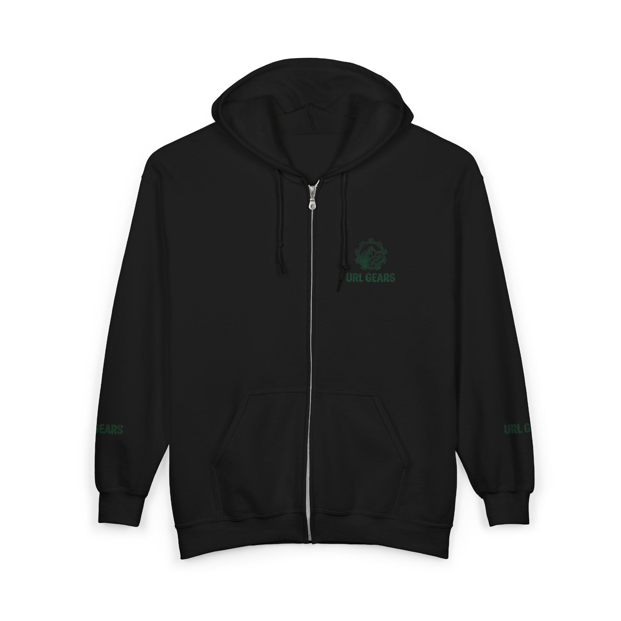 Zip Hoodie with Small 'URL GEARS' Logo — Minimal Tech Gear Zip-Up