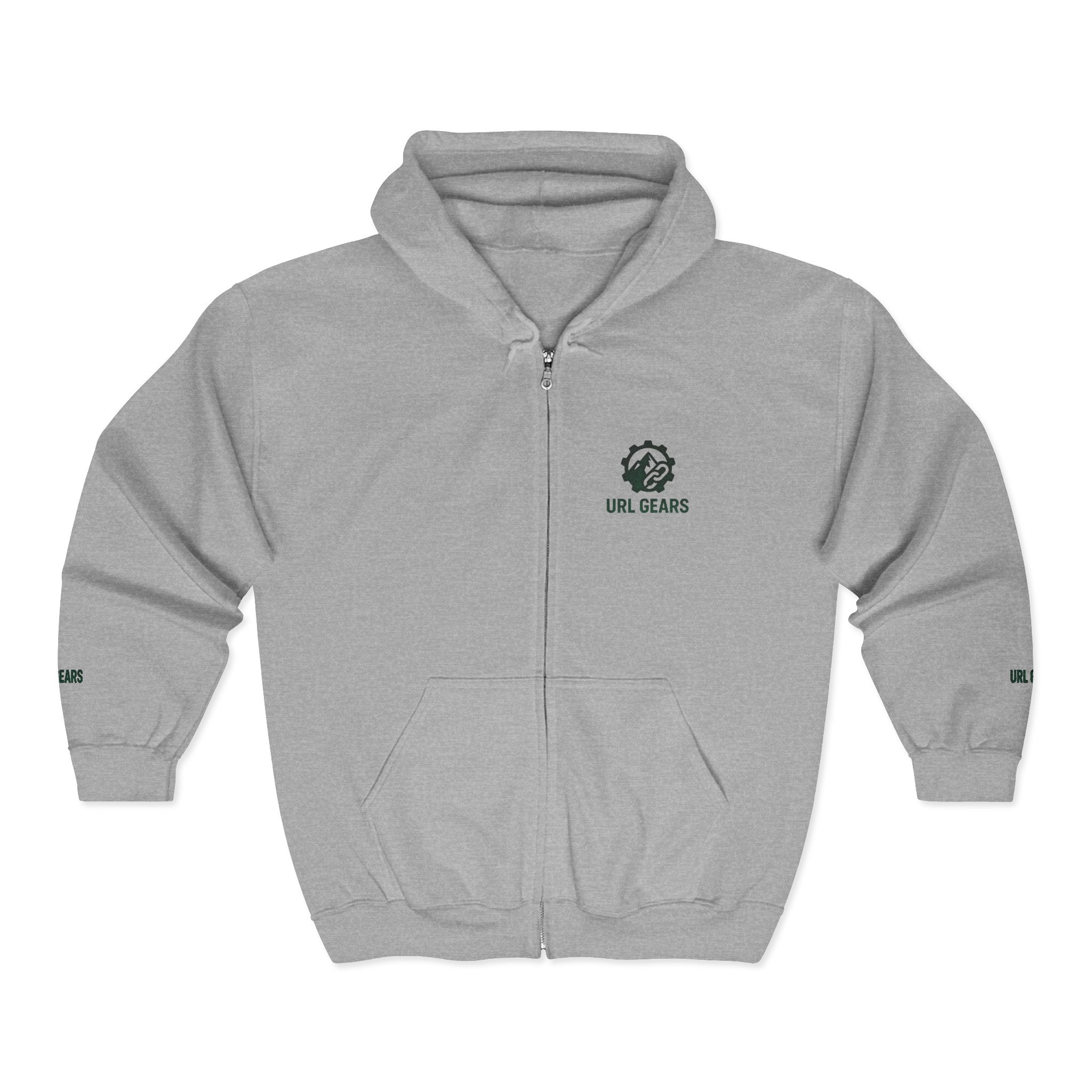 Zip Hoodie with Small 'URL GEARS' Logo — Minimal Tech Gear Zip-Up