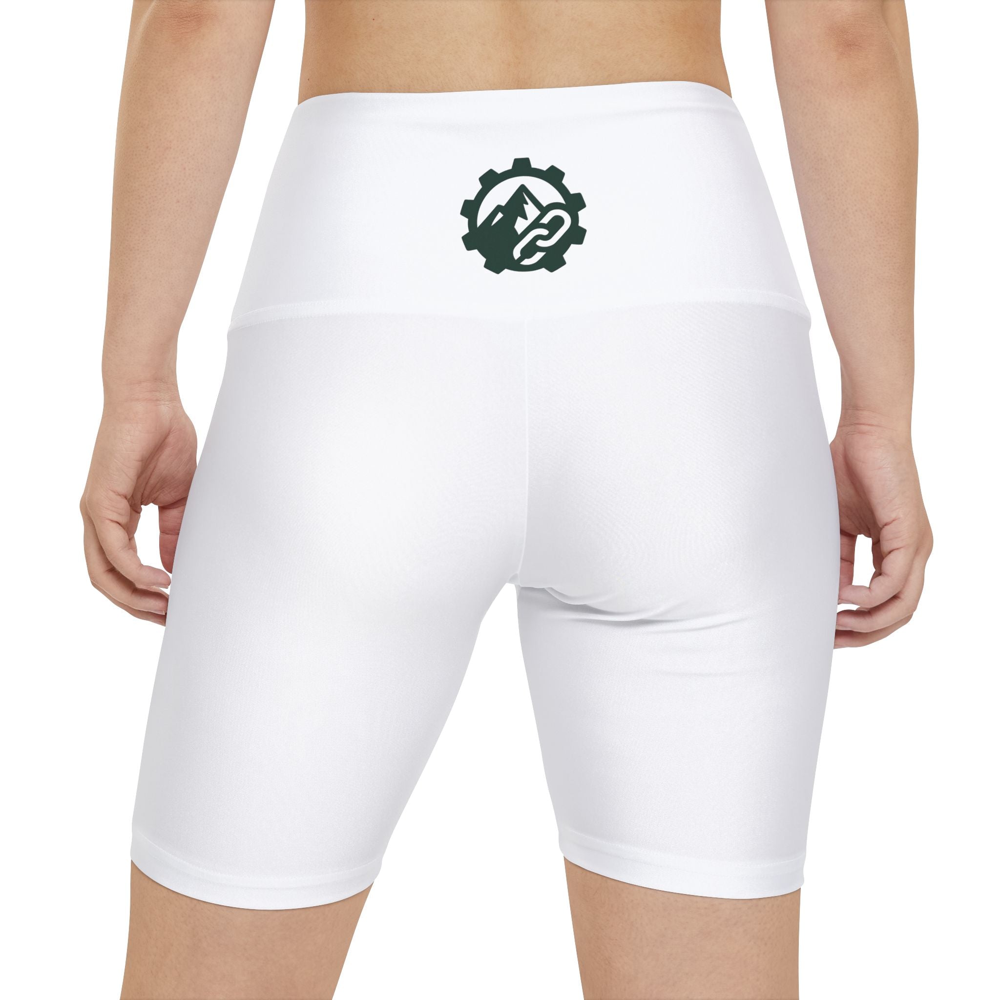 Women’s Workout Shorts — High-Waist Performance Biker Shorts with Small Back Logo