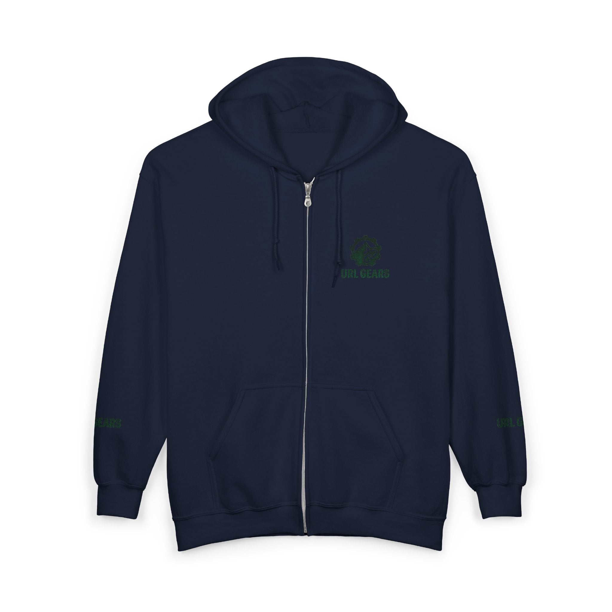 Zip Hoodie with Small 'URL GEARS' Logo — Minimal Tech Gear Zip-Up