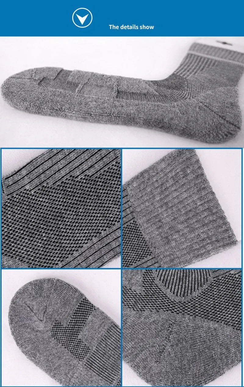 1 Pair Merino Wool Sock Winter Sock For Men Women Thick Mountaineering Hiking Sock Camping Thermal Sock Warm Sports Sock