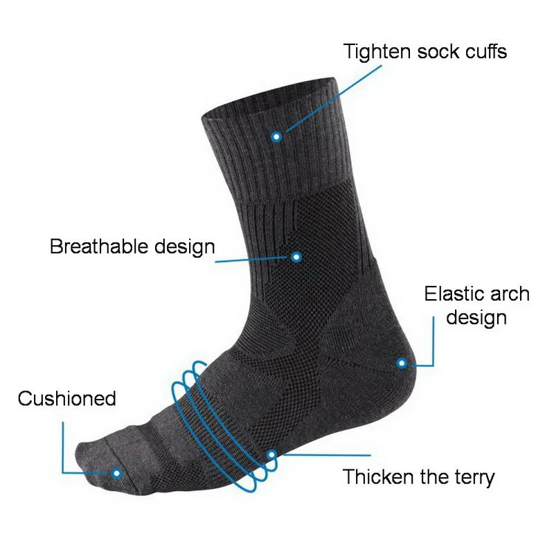 1 Pair Merino Wool Sock Winter Sock For Men Women Thick Mountaineering Hiking Sock Camping Thermal Sock Warm Sports Sock