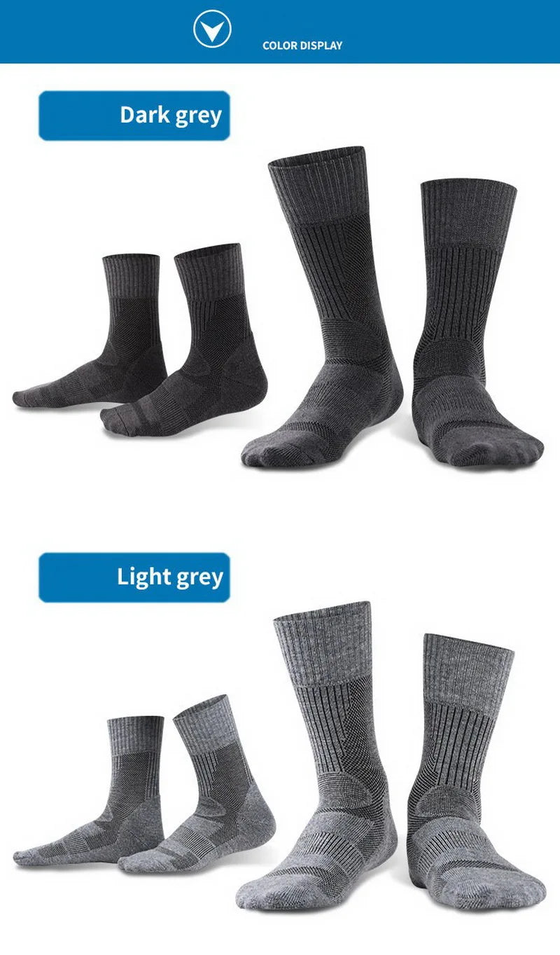 1 Pair Merino Wool Sock Winter Sock For Men Women Thick Mountaineering Hiking Sock Camping Thermal Sock Warm Sports Sock