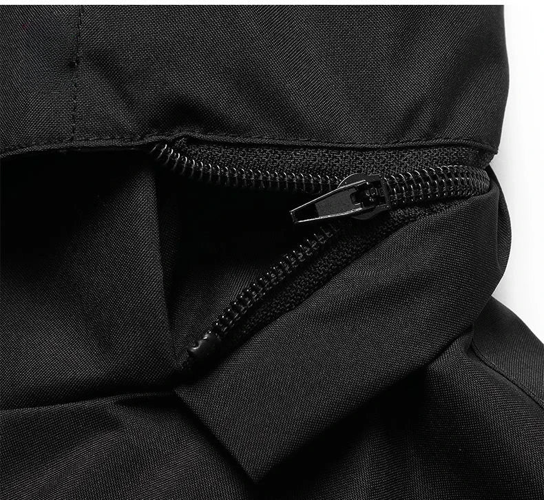 New Men's Jacket Patchwork Fashion Reflective Striped Hooded Coat Outdoor Male Clothing Sports Zipper