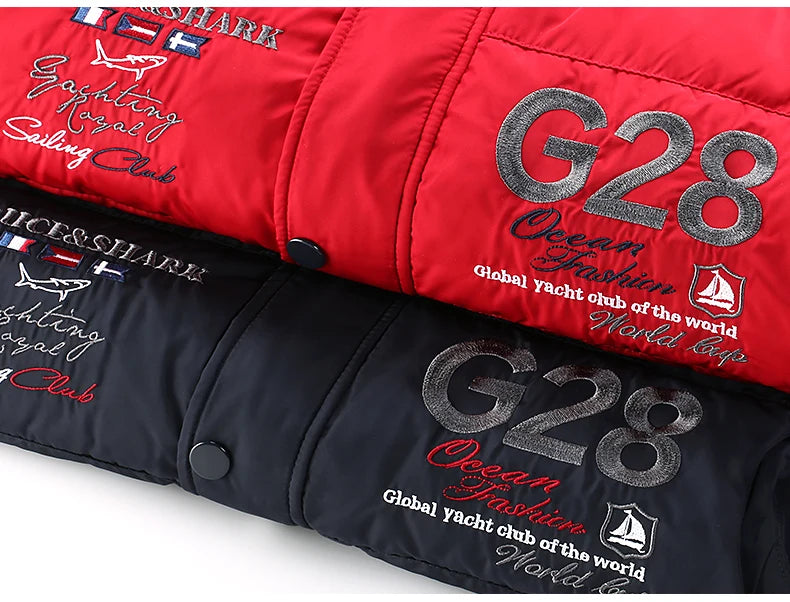 New Winter Down-Feather Men Vest Bruce&Shark 70% Duck Casual Fashion Business Top Embroidery Winter Style Coat Size M TO 3XL